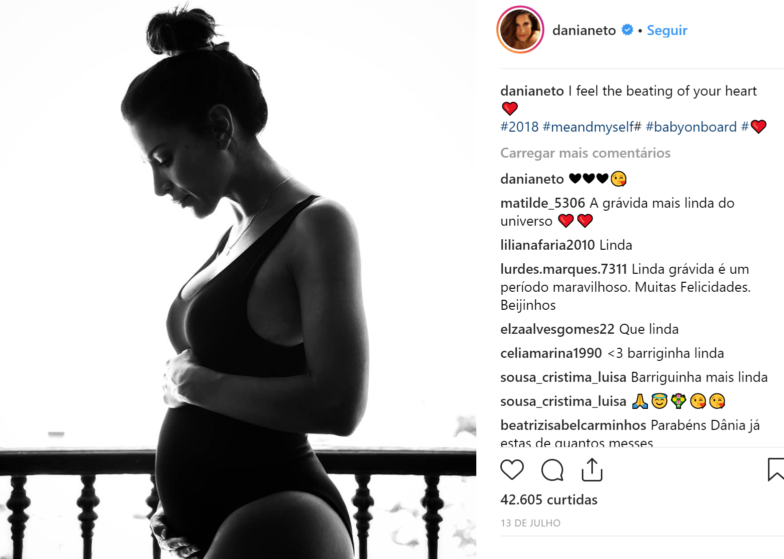 "Para mim, estar grávida é uma dádiva da Vida!", Dânia Neto Dânia-Neto-Instagram